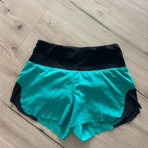 lululemon athletica Black and Teal Athletic Shorts